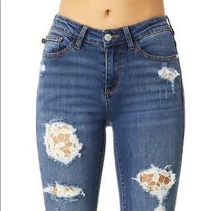 Judy Blue Lace Denim Jeans
